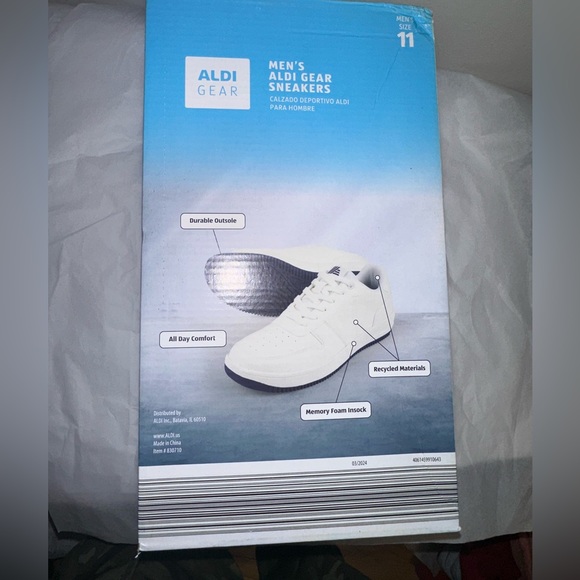 ALDI White Sneakers Size 10 - Picture 5 of 6